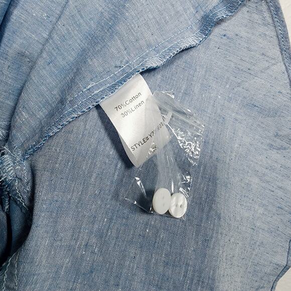 Tuckernuck Chambray Callahan Shirt Dress New Pockets Classic Trendy Mini Size XS - Picture 8 of 8